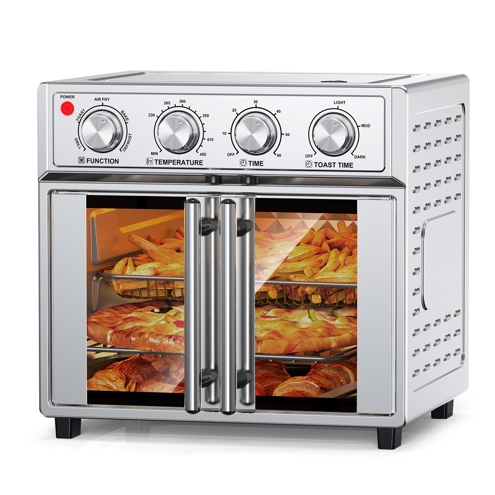 29.5QT Air Fryer Convection Toaster Oven | French Door 1700W Multifunction Household Cooker