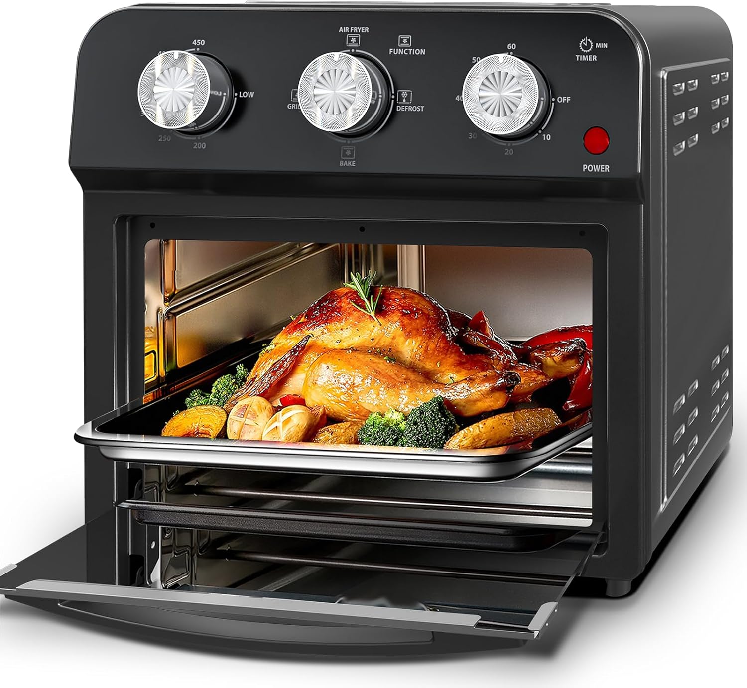 12.5QT Air Fryer | Dual Knob Control, 60‑Min Timer, Large Capacity Oil‑Free Cooker - Image 2