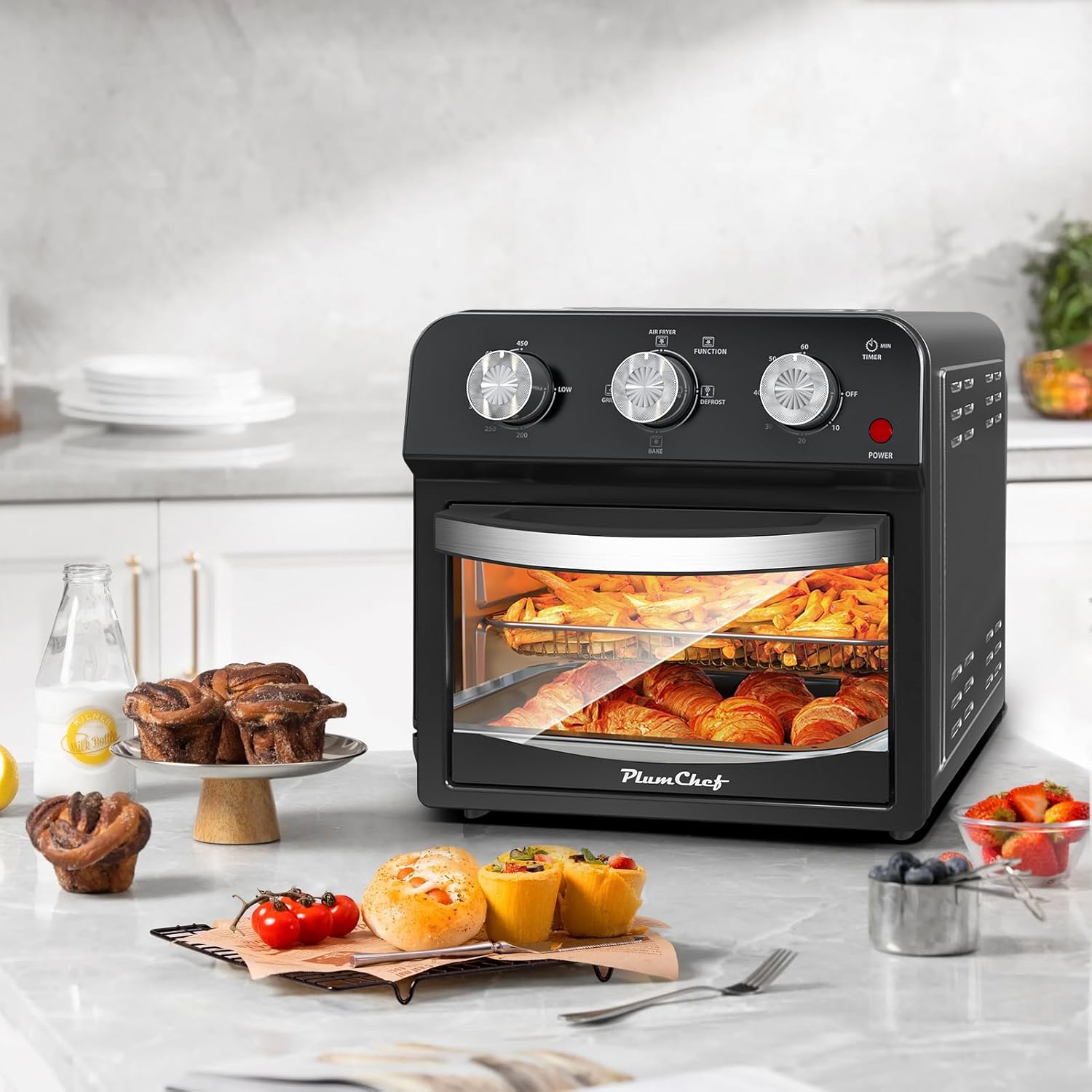 12.5QT Air Fryer | Dual Knob Control, 60‑Min Timer, Large Capacity Oil‑Free Cooker - Image 3