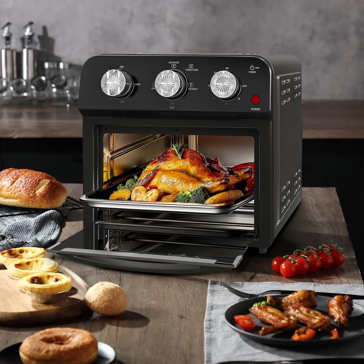 12.5QT Air Fryer | Dual Knob Control, 60‑Min Timer, Large Capacity Oil‑Free Cooker - Image 4