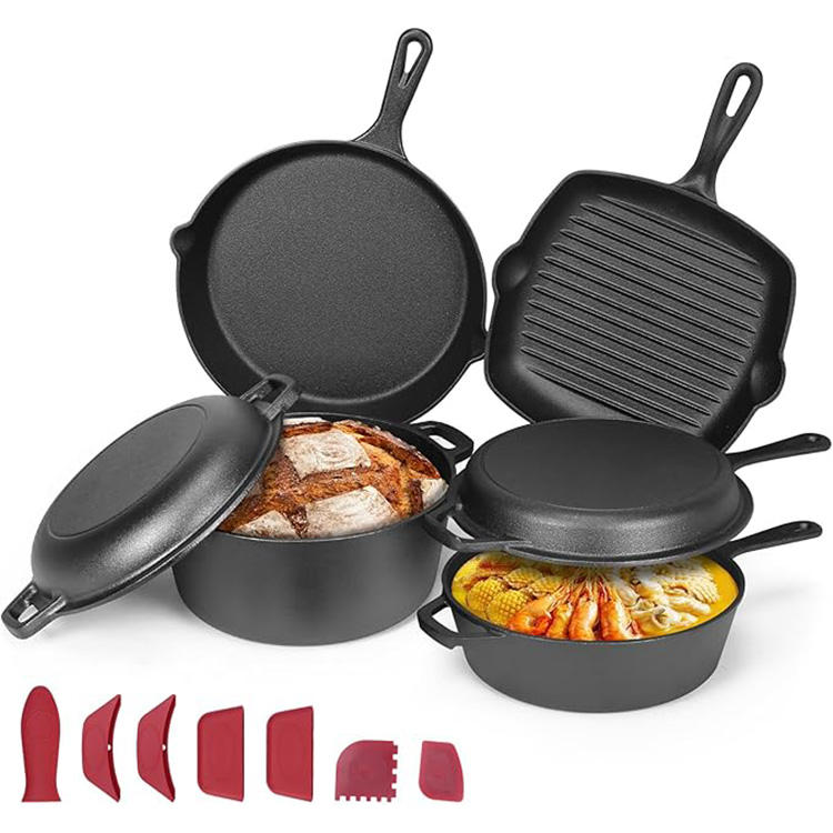 Geling Luxury Cast Iron Cookware Set | High‑Quality Nonstick Pots & Pans for Home Kitchens