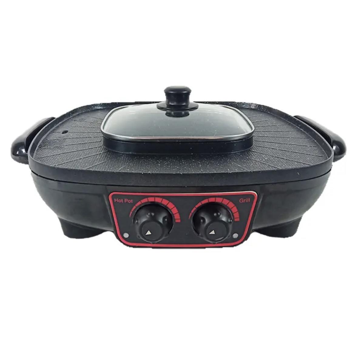 2‑in‑1 Electric Frying Pan & BBQ Grill | Multifunction Nonstick Hot Pot Cooking Pan