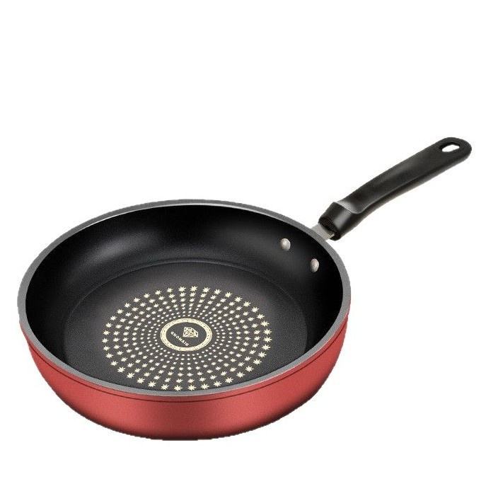 Carbon Steel Nonstick Frying Pan | Modern Design with Plastic Handle & Glass Lid