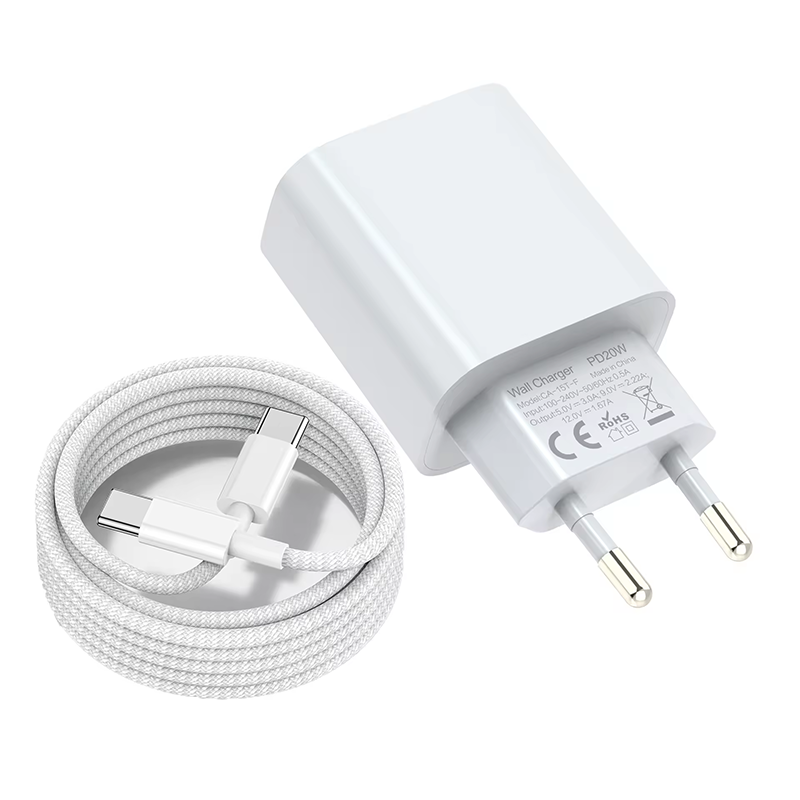 USB‑C PD Charger 20W | Fast Charging Cable Set Adapter for iPhone 11‑15