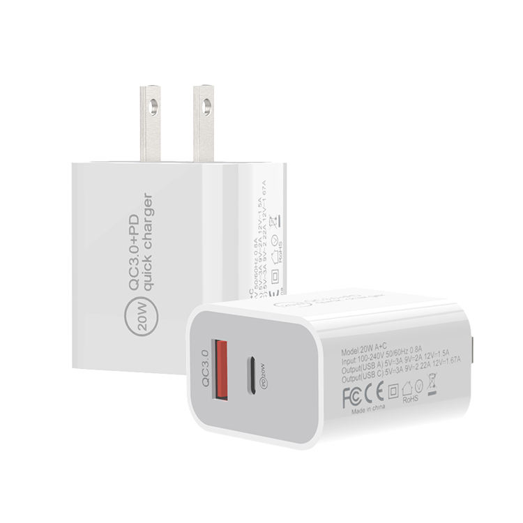 Type‑C Portable Charger 20W | Dual USB + PD QC3.0 Fast Wall Adapter for iPhone