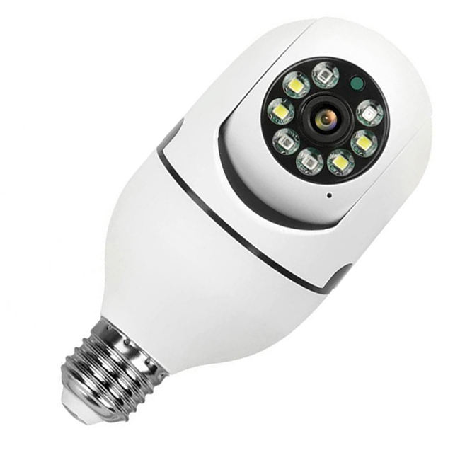 WiFi Indoor Outdoor Security Bulb | Tuya Smart 3MP HD Light Bulb Camera with 355° Surveillance