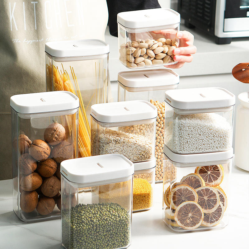 Transparent Grain Storage Box – Kitchen Sealed Plastic Food & Snack Organizer Jar