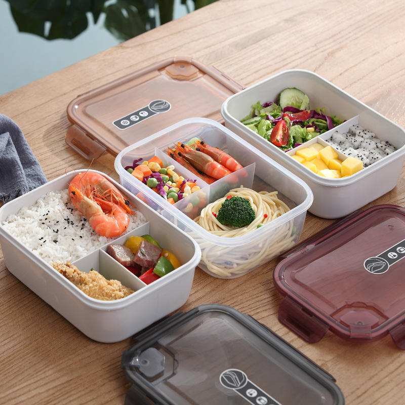 3-Compartment Leakproof Lunch Box – BPA-Free Airtight Plastic Food Storage Container with Lid