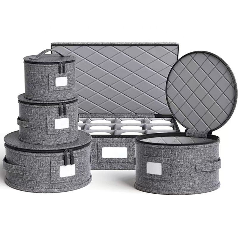 Food Storage Container Organizer – Durable Coffee Mug & Dinnerware Storage Set with Divider & Lid