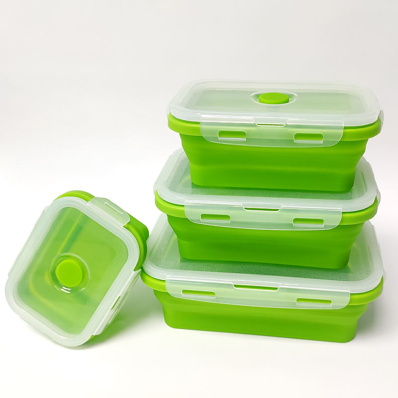 Best Kids Lunch Box – Silicone Collapsible Bento Set of Portable Foldable Food Storage Containers for Kitchen & School