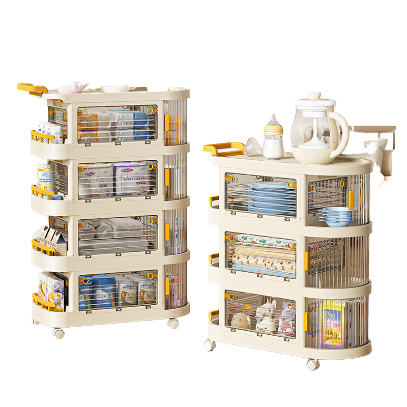 Waterproof Storage Box – Foldable Multi-Layer Baby Organizer with Pulleys for Household & Kitchen