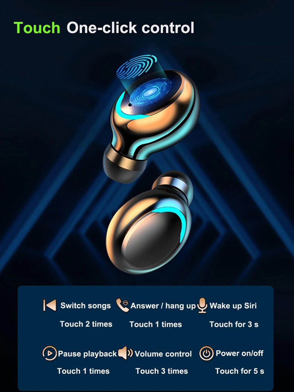 TWS Wireless Earphones – F9-5 Gaming Sport BT 5.0 Headset with LED Display & IPX7 Waterproof - Image 4