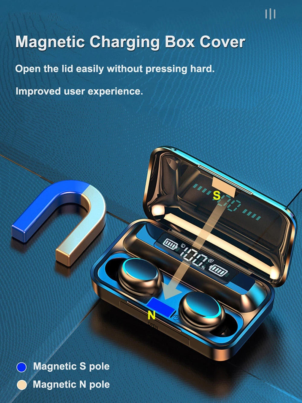 TWS Wireless Earphones – F9-5 Gaming Sport BT 5.0 Headset with LED Display & IPX7 Waterproof - Image 5