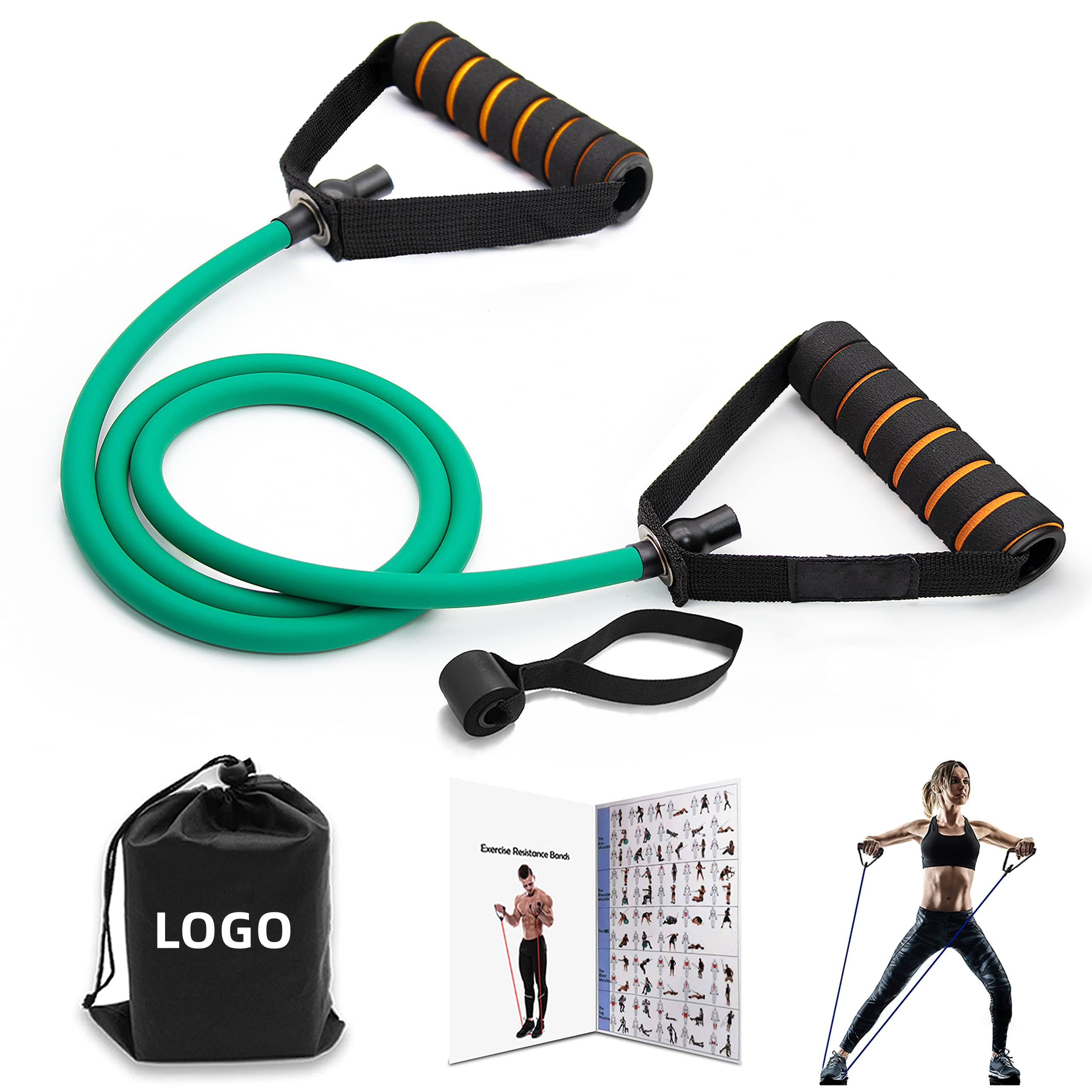 5 Level Resistance Bands Set with Handles | Elastic Yoga Pull Rope Fitness Exercise Tube for Home Workout & Strength Training - Image 2