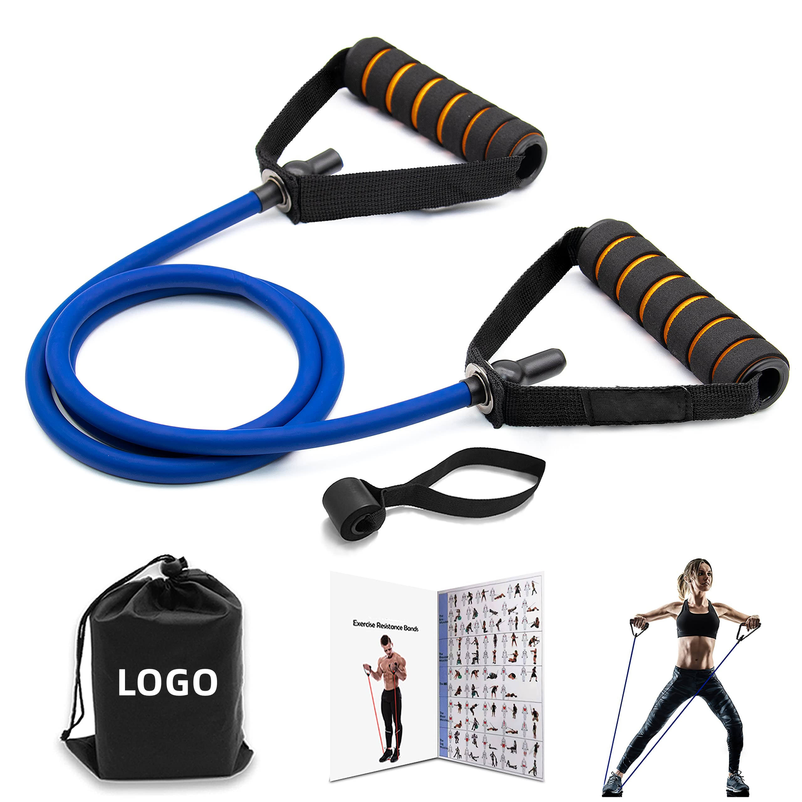 5 Level Resistance Bands Set with Handles | Elastic Yoga Pull Rope Fitness Exercise Tube for Home Workout & Strength Training - Image 3
