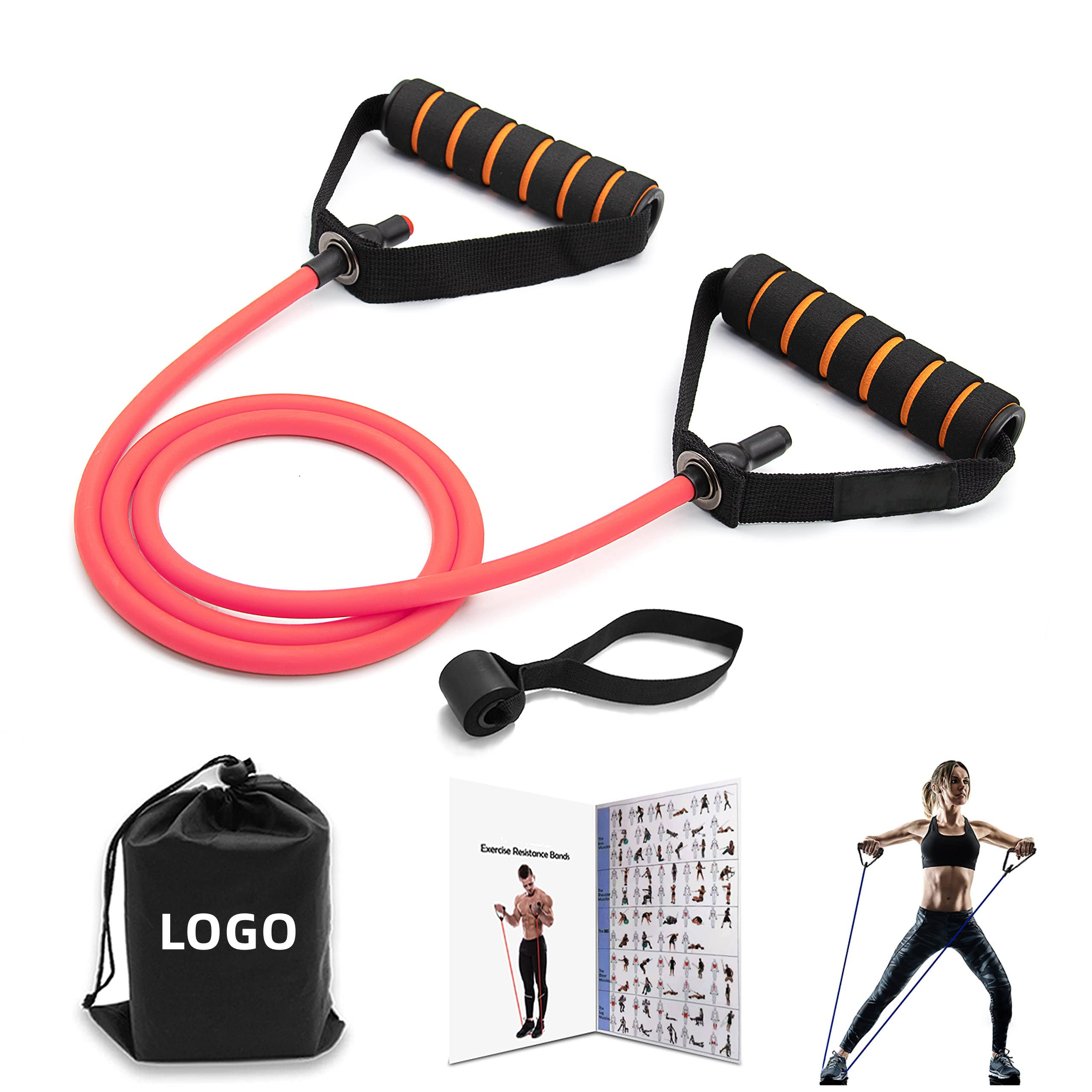 5 Level Resistance Bands Set with Handles | Elastic Yoga Pull Rope Fitness Exercise Tube for Home Workout & Strength Training - Image 4