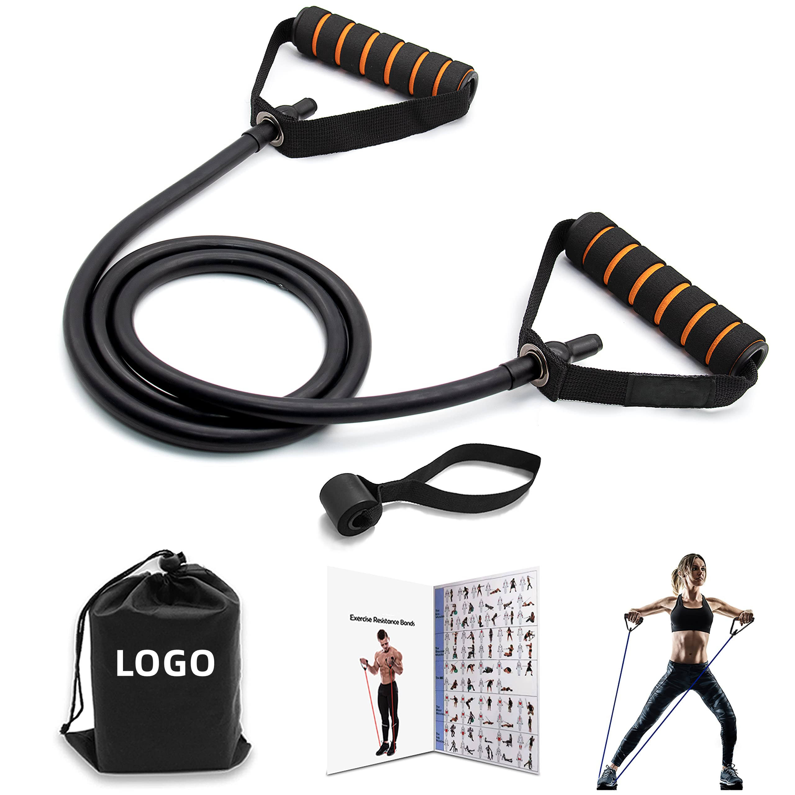 5 Level Resistance Bands Set with Handles | Elastic Yoga Pull Rope Fitness Exercise Tube for Home Workout & Strength Training - Image 5