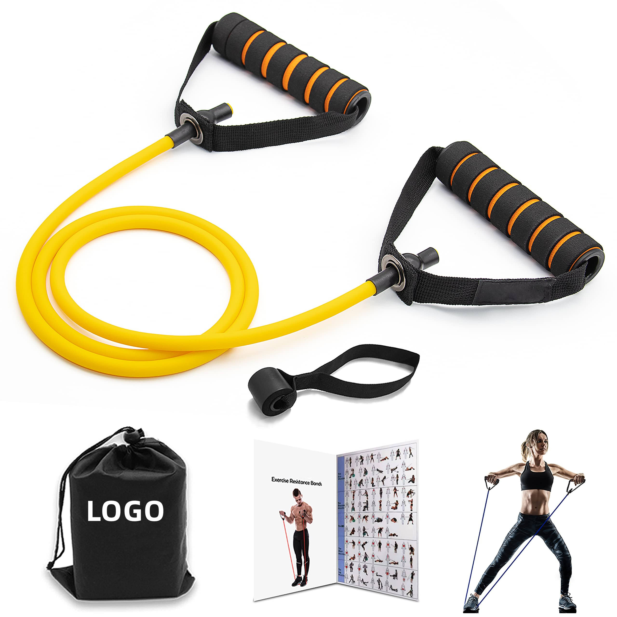 5 Level Resistance Bands Set with Handles | Elastic Yoga Pull Rope Fitness Exercise Tube for Home Workout & Strength Training - Image 6