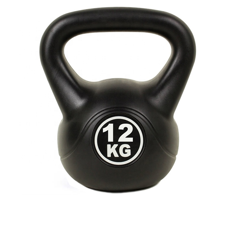 Wholesale Home Gym Kettlebell Set 2–12KG | Black Cement Plastic Fixed Kettlebells & Small Dumbbells for Women Fitness