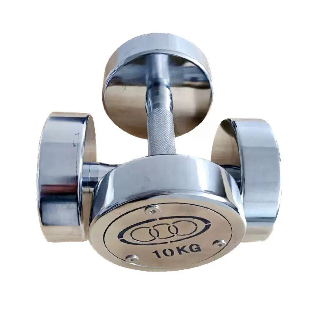 Unisex Chrome Stainless Steel Dumbbells | Free Weights for Strength Training, Muscle Building & Home Gym Fitness