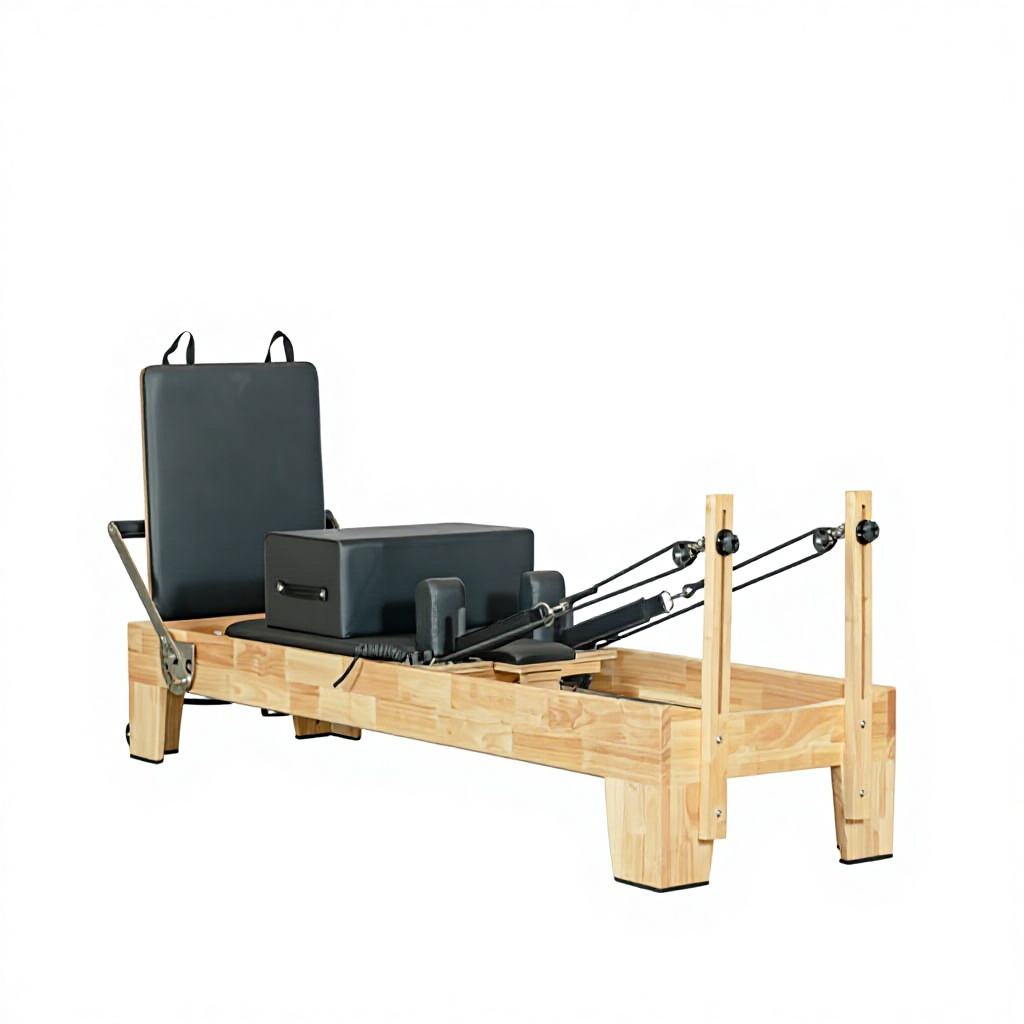 MJD-W15 Pilates Reformer Machine – Oak Wood Multifunction Fitness Equipment for Studio & Home Gym Use