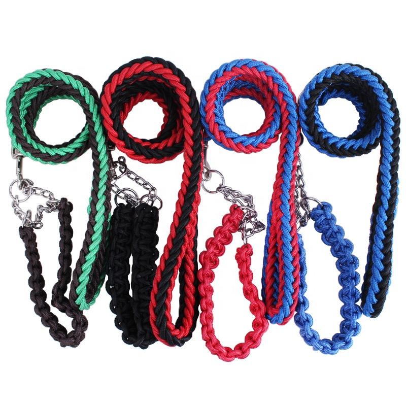 Braided Paracord Dog Rope Leash – Slip Lead Dog Leash and Collar Set (2-in-1)