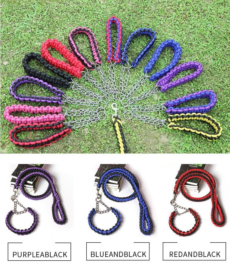 Braided Paracord Dog Rope Leash – Slip Lead Dog Leash and Collar Set (2-in-1) - Image 2