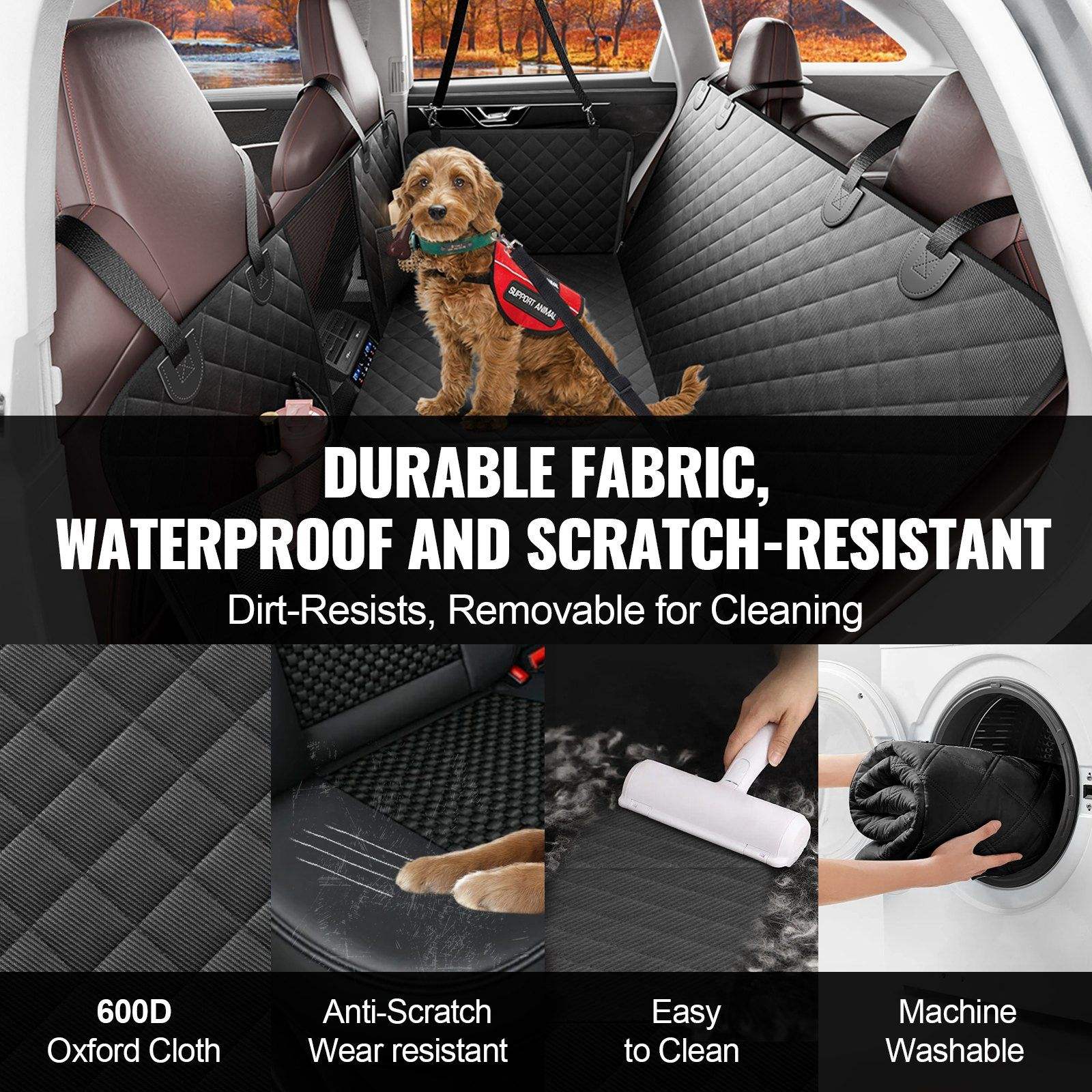 Waterproof 600D Pet Backseat Car Seat Cover for Dogs – 52" x 24.8" Size for Cars - Image 4
