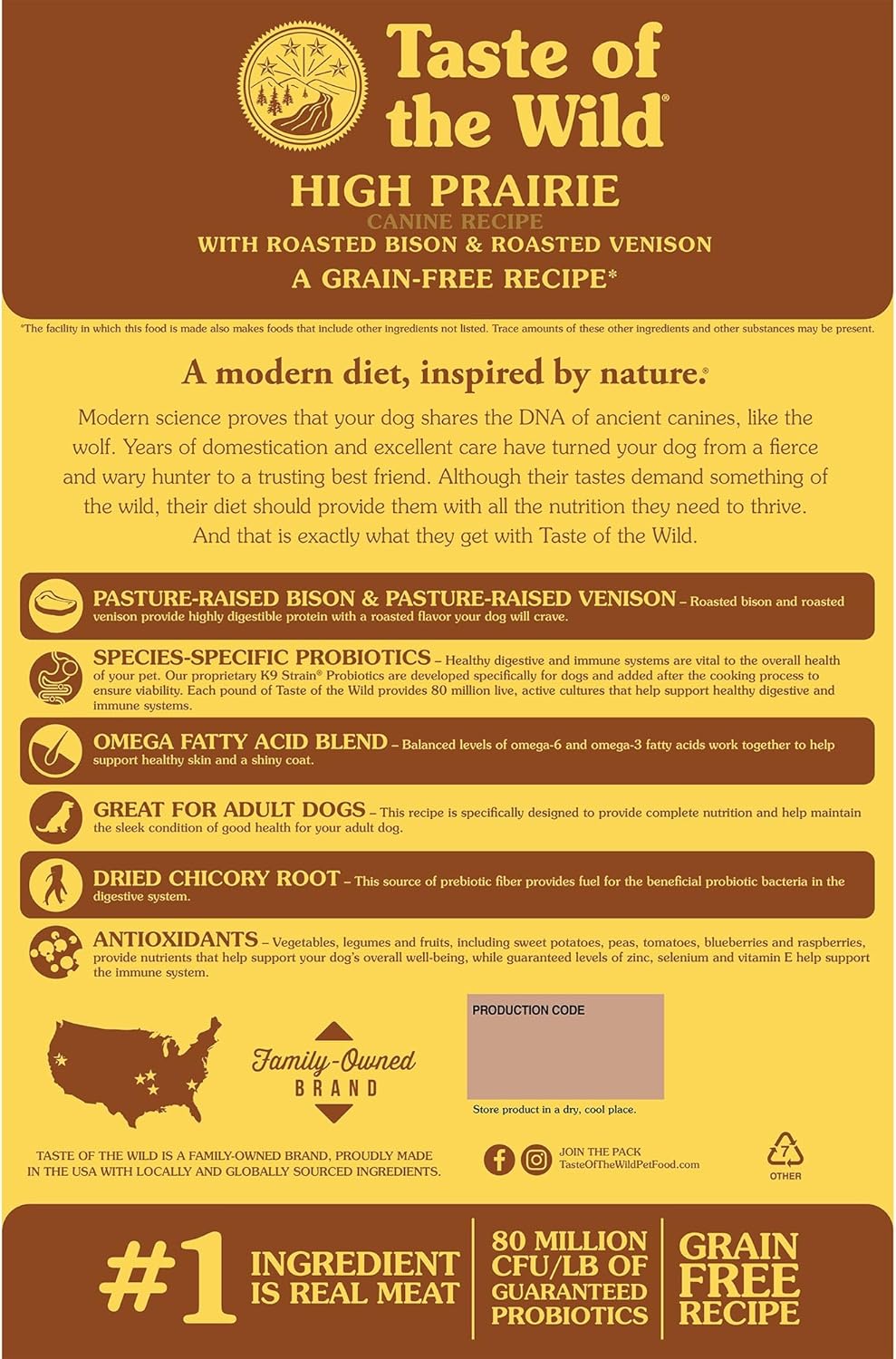 Taste of the Wild High Prairie Grain-Free Dog Food – Roasted Bison & Venison – 28 lb - Image 2