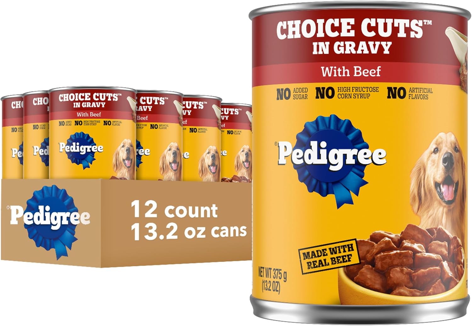 Pedigree Choice Cuts Wet Dog Food – Beef – 13.2 oz Cans (12 Count)