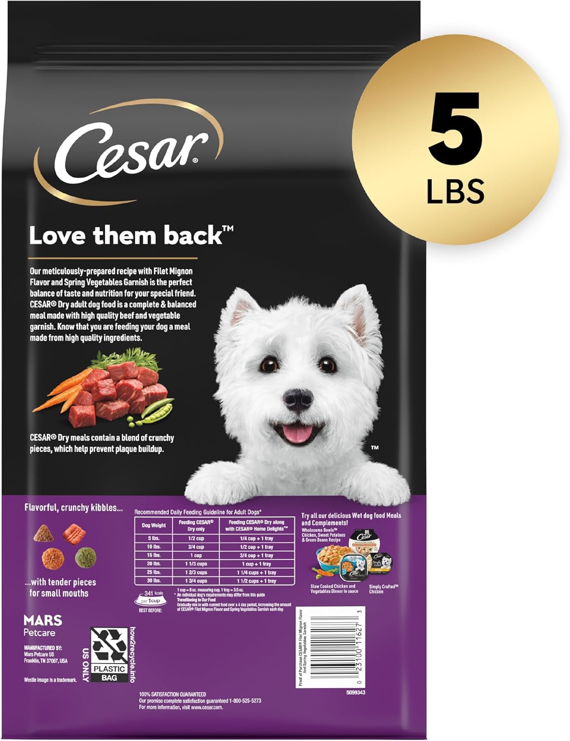 Small Breed Dry Dog Food – Filet Mignon Flavor with Spring Vegetables – 5 lb Bag - Image 2