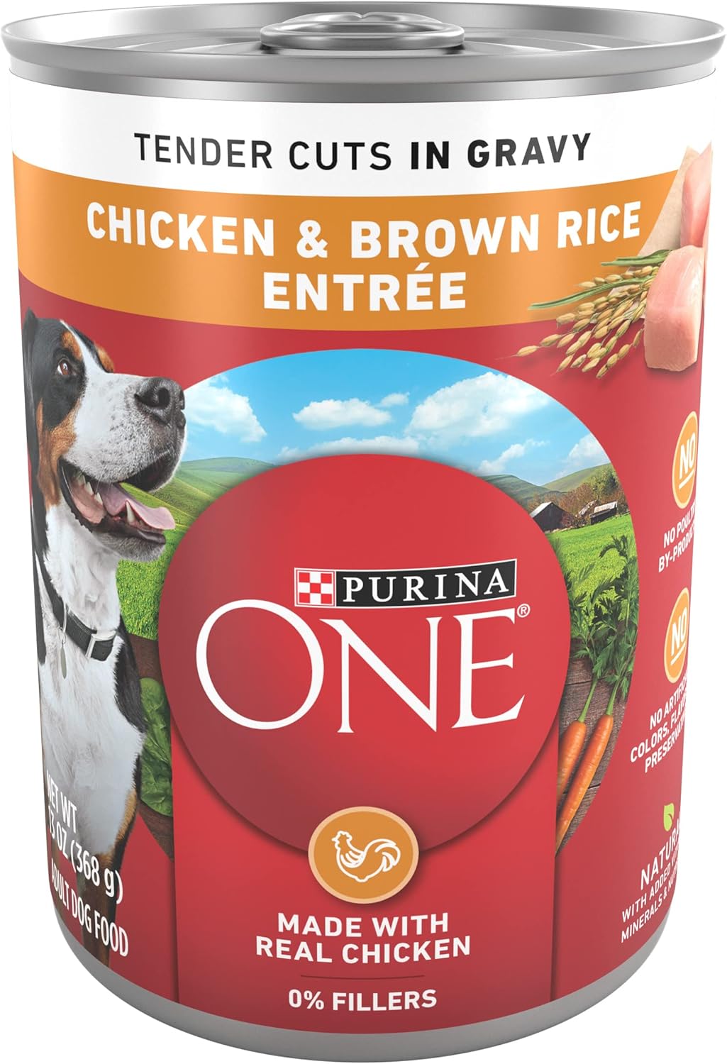 Natural High Protein Dog Food – Tender Cuts in Gravy – Chicken & Brown Rice Entrée – 13 oz (Pack of 12)