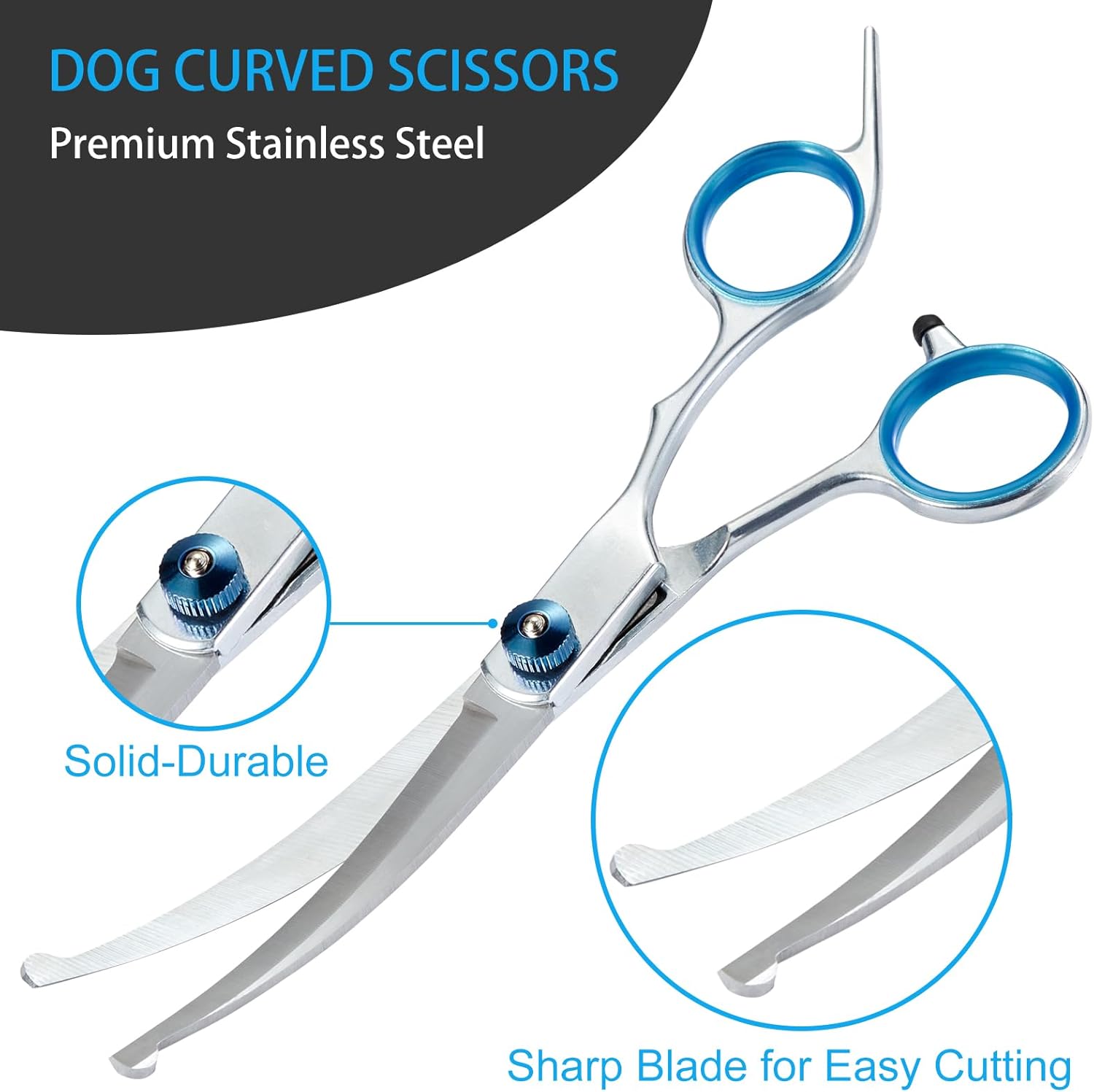 5 in 1 Premium Dog Grooming Scissors – Professional Shears with Safety Round Tips – Stainless Steel Thinning Shears for Dogs & Cats - Image 4