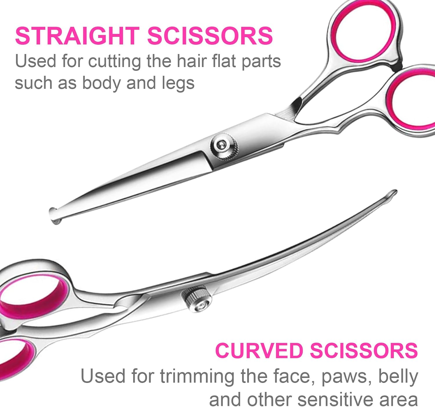 5 in 1 Dog Grooming Scissors Kit – Professional Shears with Safety Round Tips – Titanium Coated for Dogs & Cats – At Home Grooming - Image 3