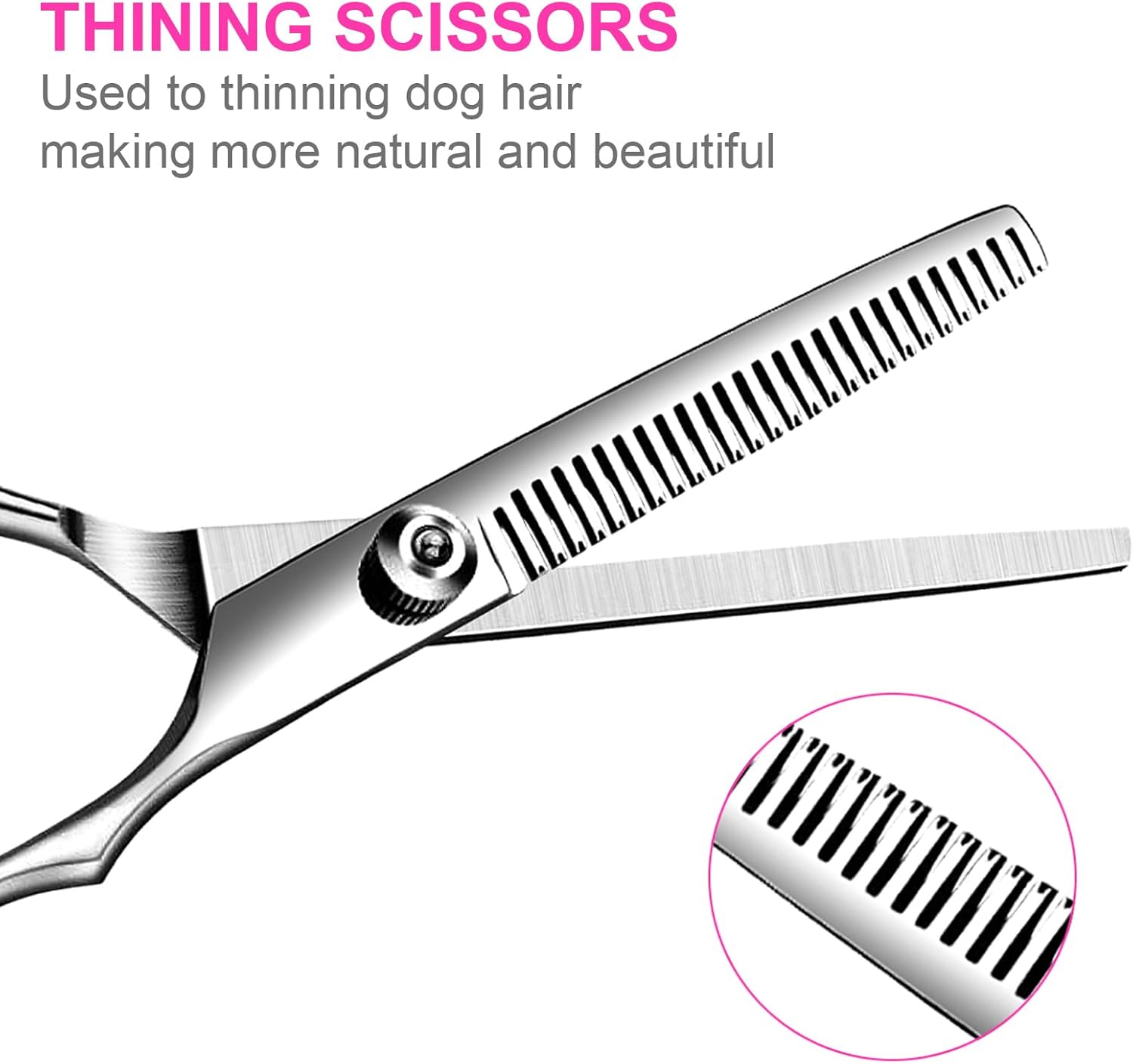 5 in 1 Dog Grooming Scissors Kit – Professional Shears with Safety Round Tips – Titanium Coated for Dogs & Cats – At Home Grooming - Image 4