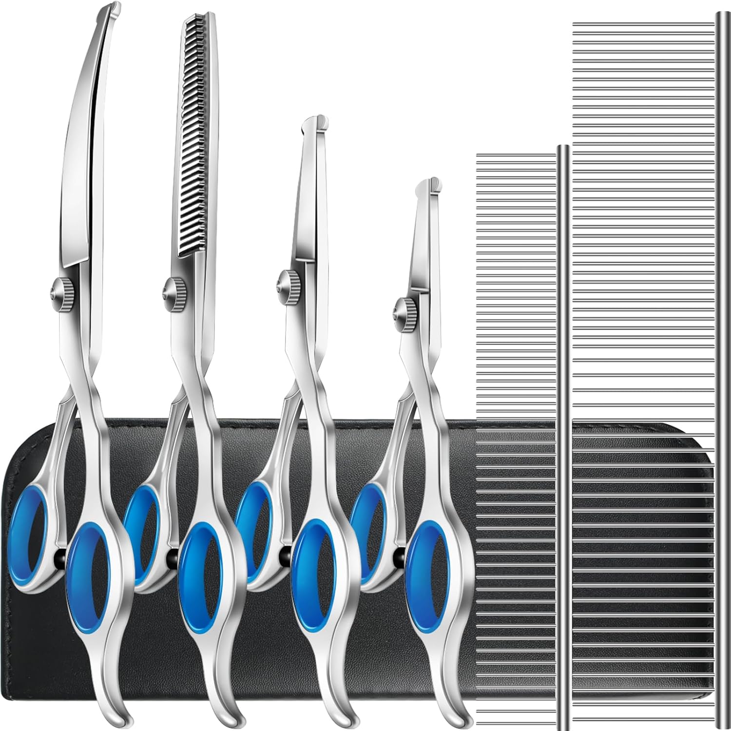 7 in 1 Professional Pet Grooming Kit – Grooming Scissors Set for Dogs & Cats