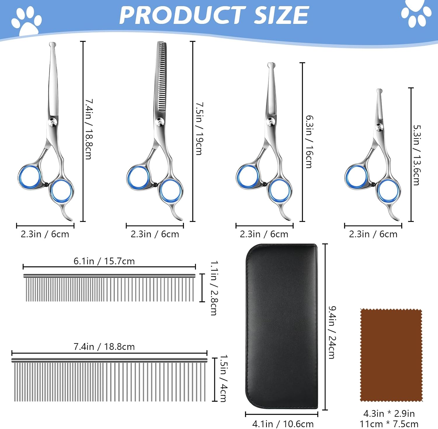 7 in 1 Professional Pet Grooming Kit – Grooming Scissors Set for Dogs & Cats - Image 3
