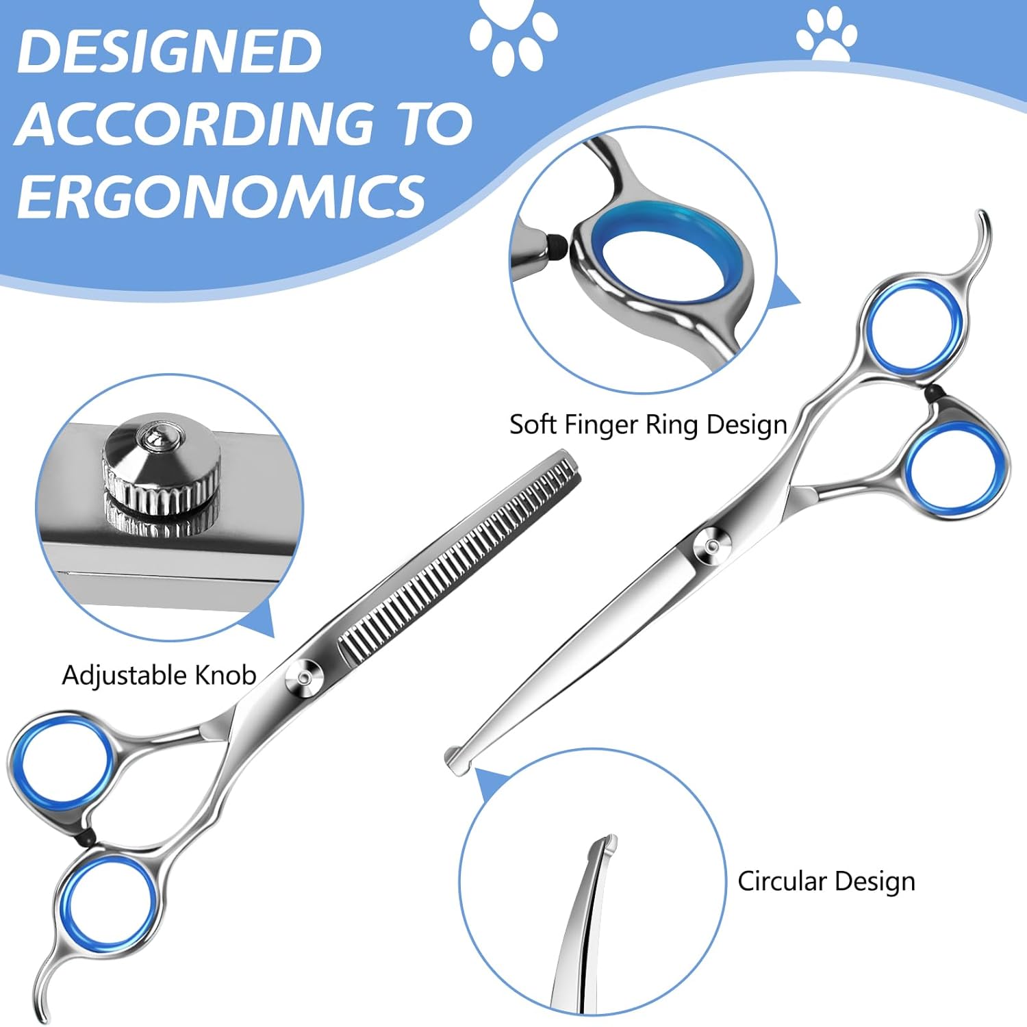 7 in 1 Professional Pet Grooming Kit – Grooming Scissors Set for Dogs & Cats - Image 4