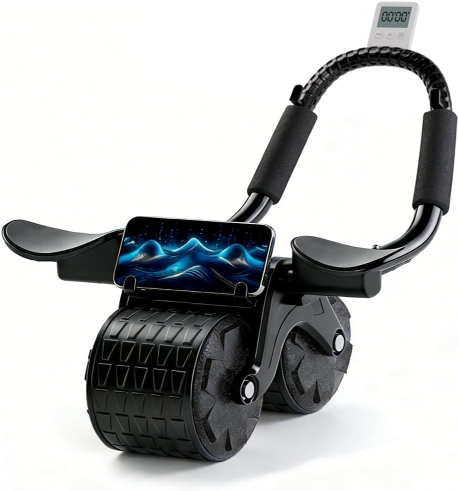 2026 Upgraded Automatic Rebound Ab Roller – Elbow Support, Dual Wide Wheel – Silent Ab Wheel for Beginners & Home Gym
