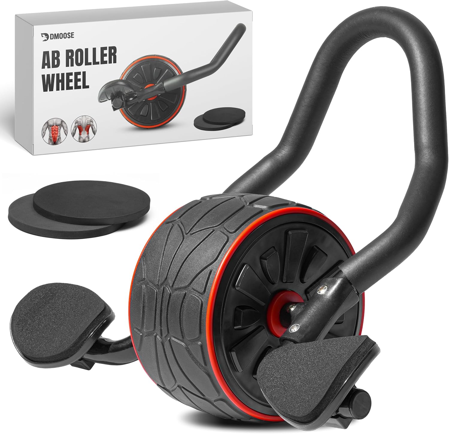 Fitness Ab Roller Wheel with Elbow Support & 2 Knee Pads – Abdominal Core Trainer for Home & Gym