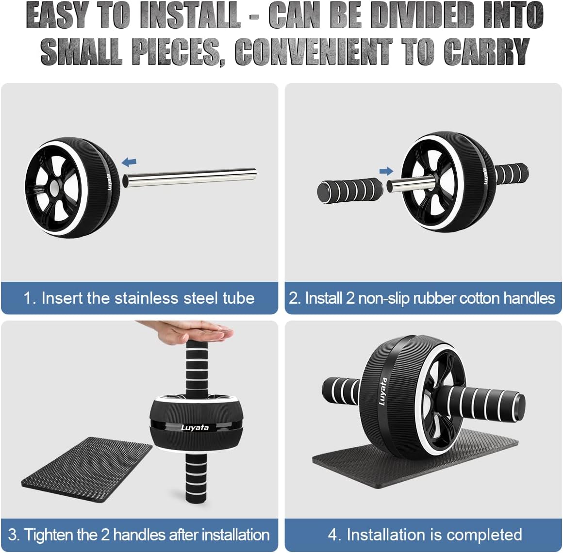 10-in-1 Ab Roller Wheel Kit – Resistance Bands, Knee Mat, Jump Rope & Push-Up Bar – Home Gym Equipment - Image 4