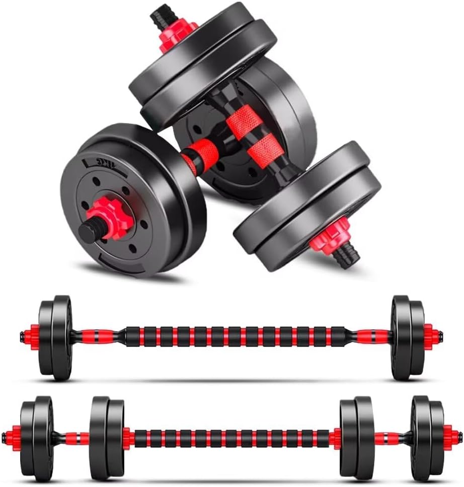 Adjustable Dumbbells Set – Free Weights Convertible to Barbell – Lightweight Home Gym for Men & Women