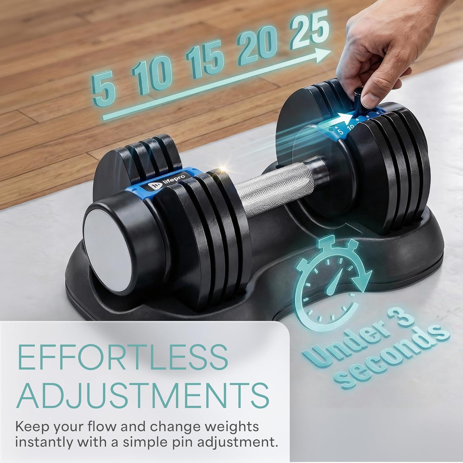 Adjustable Dumbbells Set – Quick Adjustment, Anti-Slip Handle – Space Saving Strength Training for Home Gym - Image 3