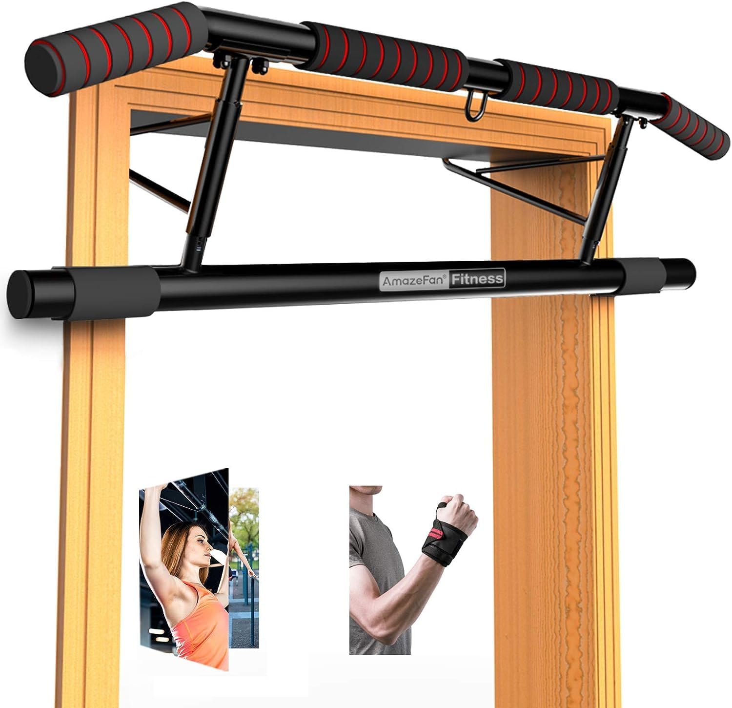 Pull Up Bar Doorway with Ergonomic Grip – Multi-Angle Chin Up Frame for Home Gym – 2026 Upgrade Smart Hook