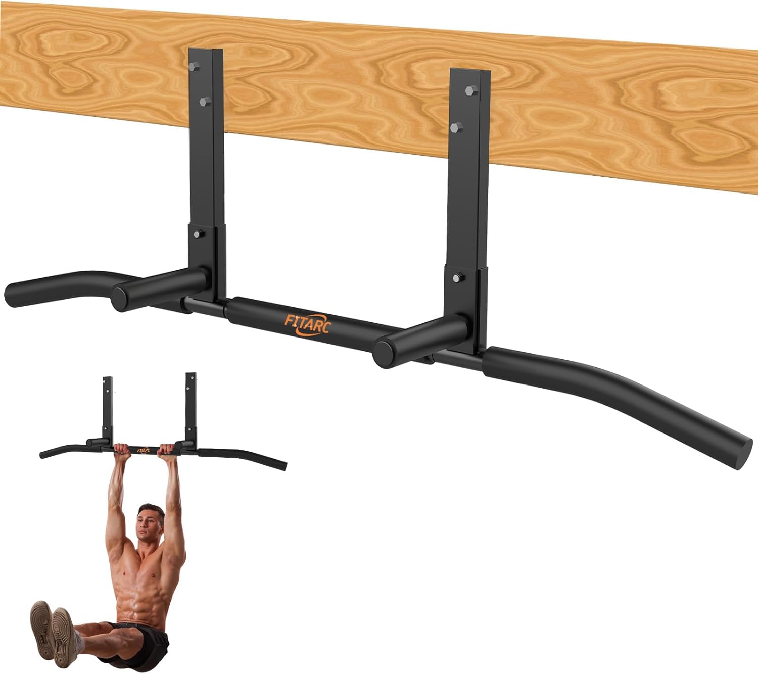 Joist Mount Pull Up Bar – Ceiling & Wall Chin Up Bar for Beams – Heavy Duty Home Gym Equipment – Patent Pending