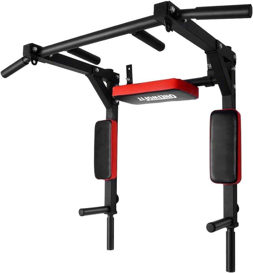 Multifunctional Wall Mounted Pull Up Bar Chin Up Bar Dip Station – Power Tower for Home Gym – 440 lbs Capacity – OT126