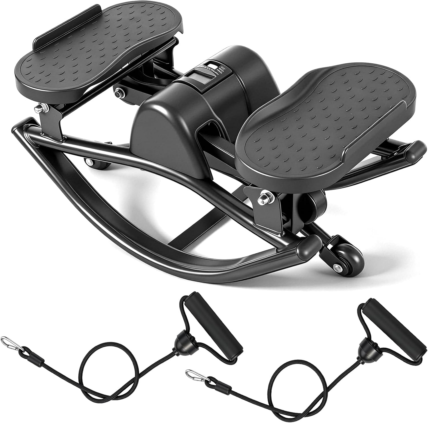 Rock Fitness Stepper for Exercise at Home – Motion Stair Stepper with Resistance Bands – Aerobic Workout Machine for Full Body Fitness