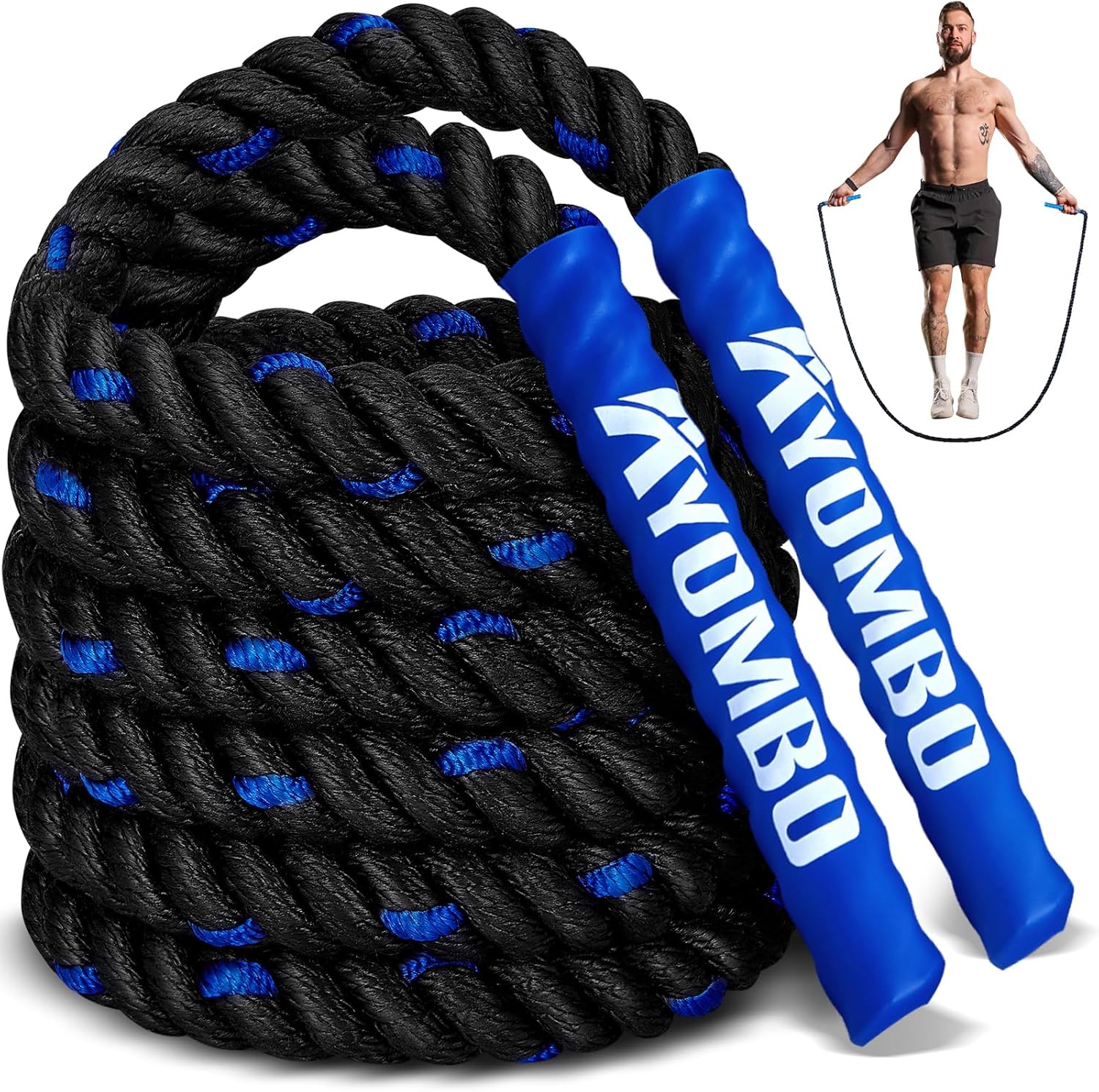 Weighted Jump Rope for Fitness – Boxing Equipment Jump Rope for Men & Women – Battle Skipping Rope for Exercise – Cardio & Speed Training – Home Gym Workout Equipment