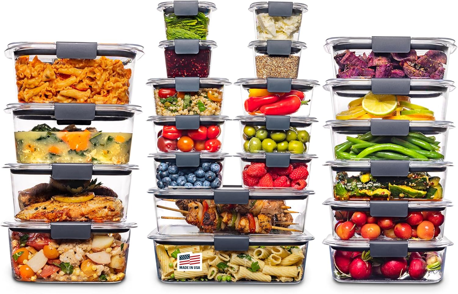 Free 44 Piece Food Storage Containers Set – Airtight Leak Proof with Lids – Meal Prep Lunch and Leftovers