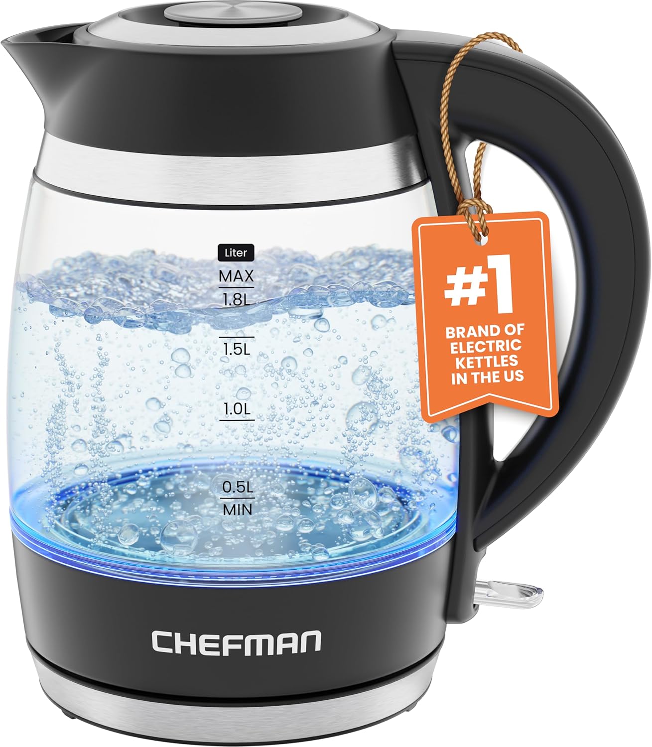Electric Kettle 1.8L 1500W – Hot Water Boiler with Removable Lid – Auto Shut Off & Boil Dry Protection – Borosilicate Glass Tea Kettle – BPA Free - Buy Online at SimraCart